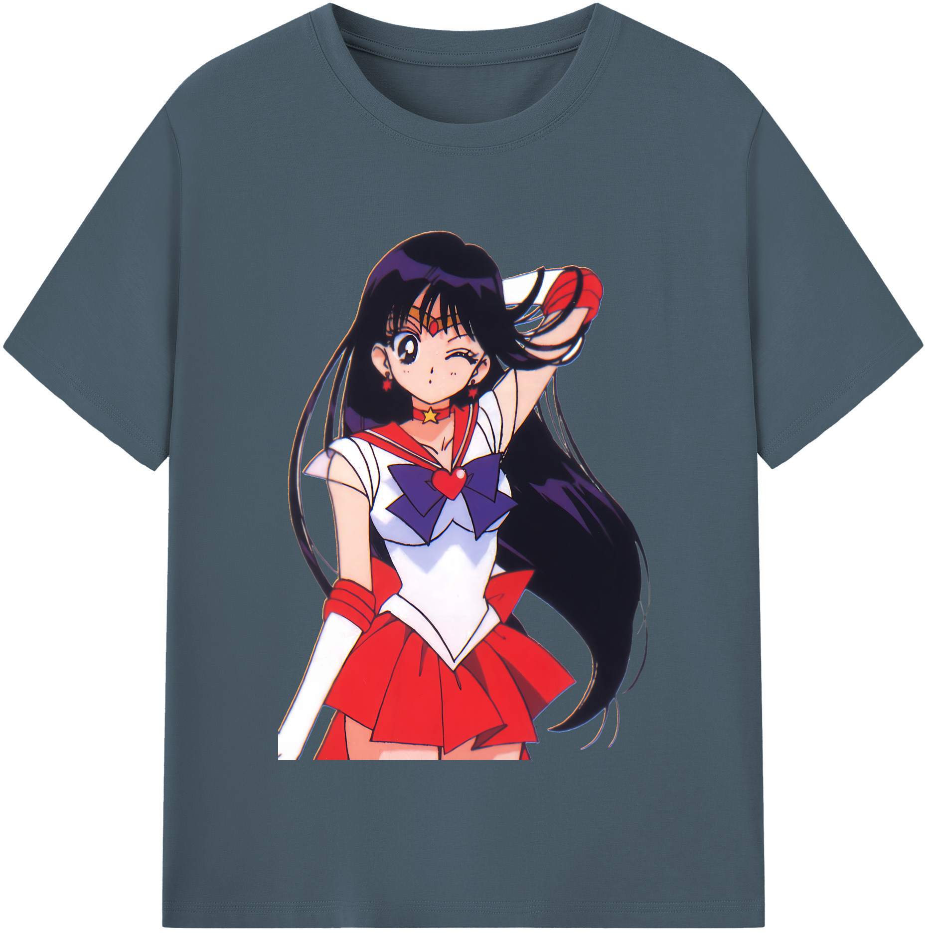 （画像用） 美少女戦士セーラームーン 火野レイ ひの レイ Sailor Moon Hino Rei （セーラーマーズ,Sailor Mars） 綿100％半袖Tシャツ（フロントプリント）